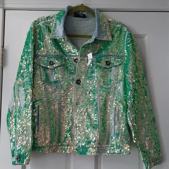 NEW Free People X Momo Sequin Embroidered Demi Jacket. NEW WITH TAG.